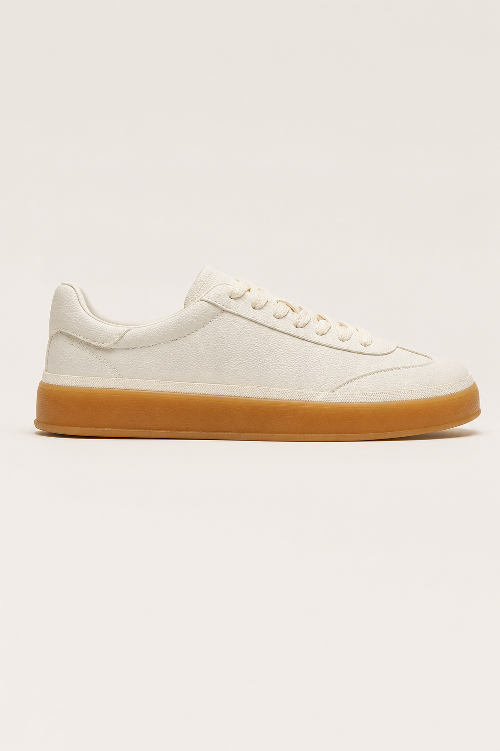 Vela Leather Sneakers in Cream - side view