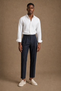 Verona Tailored Trousers in Navy on model - front pose