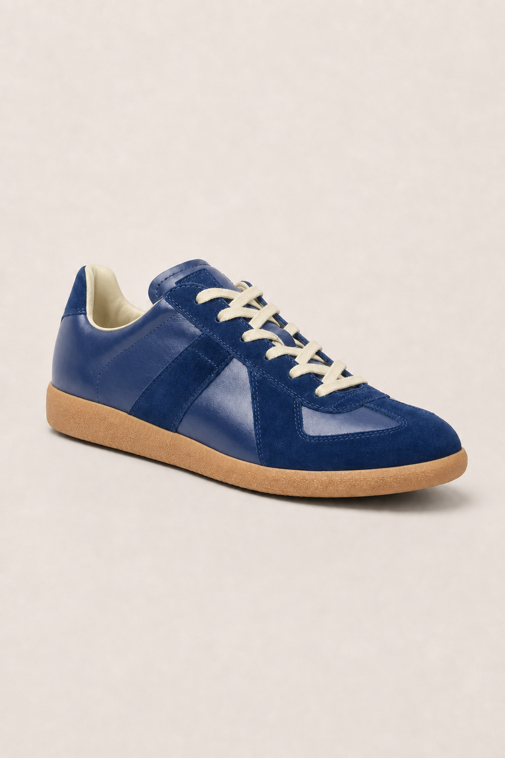 Verri Leather Sneakers in Navy - angle view