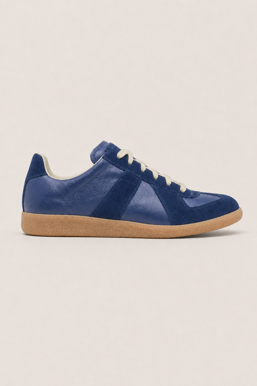 Verri Leather Sneakers in Navy - side view