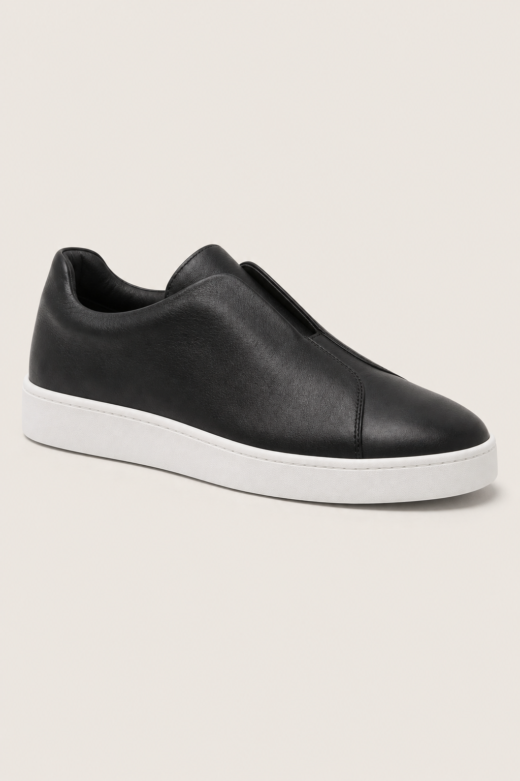 Vesco Leather Sneakers in Black - angle view