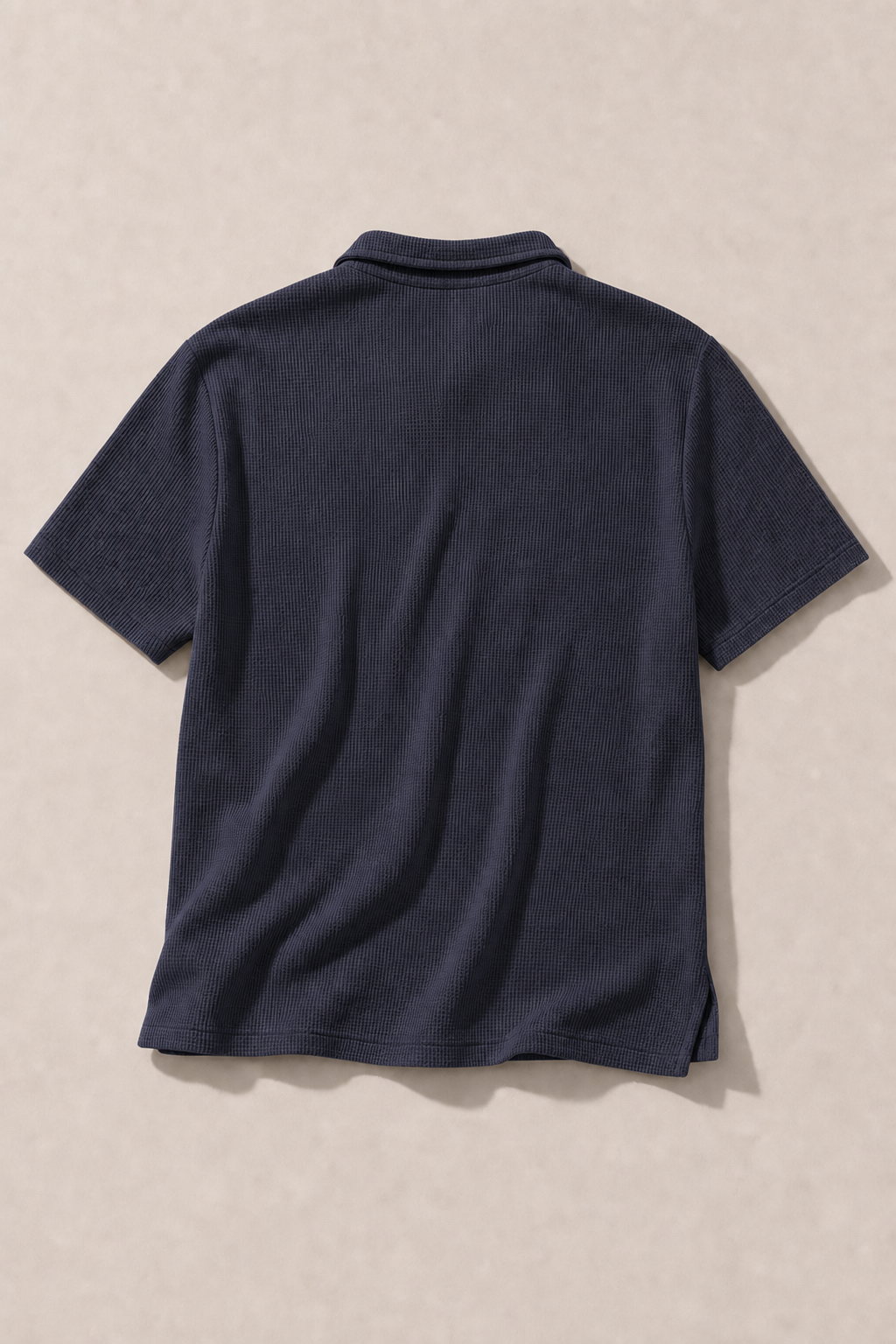 Vicenza Patched Polo Shirt in Navy — back view