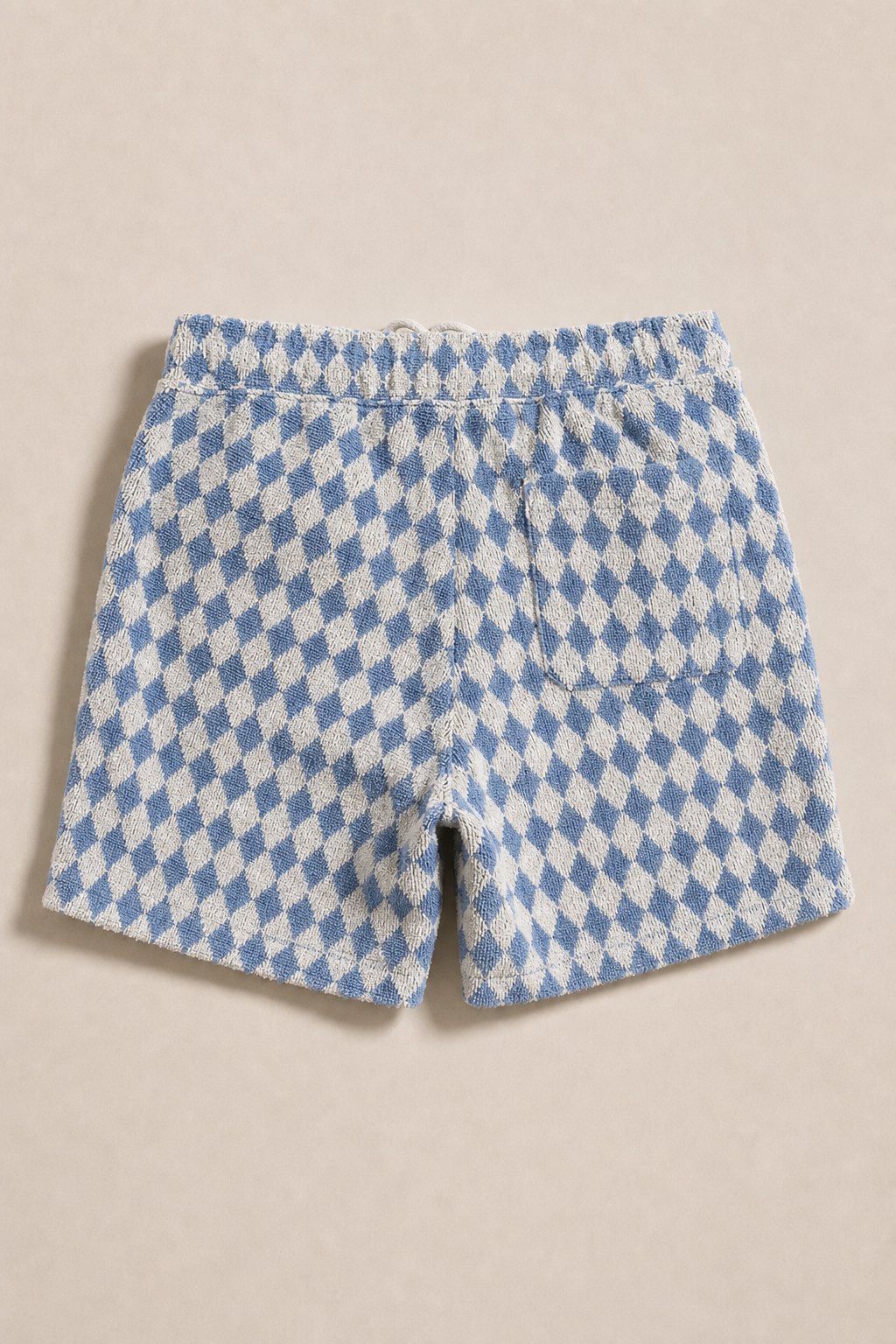 Vico Diamond Shorts in Dusty Blue - back view