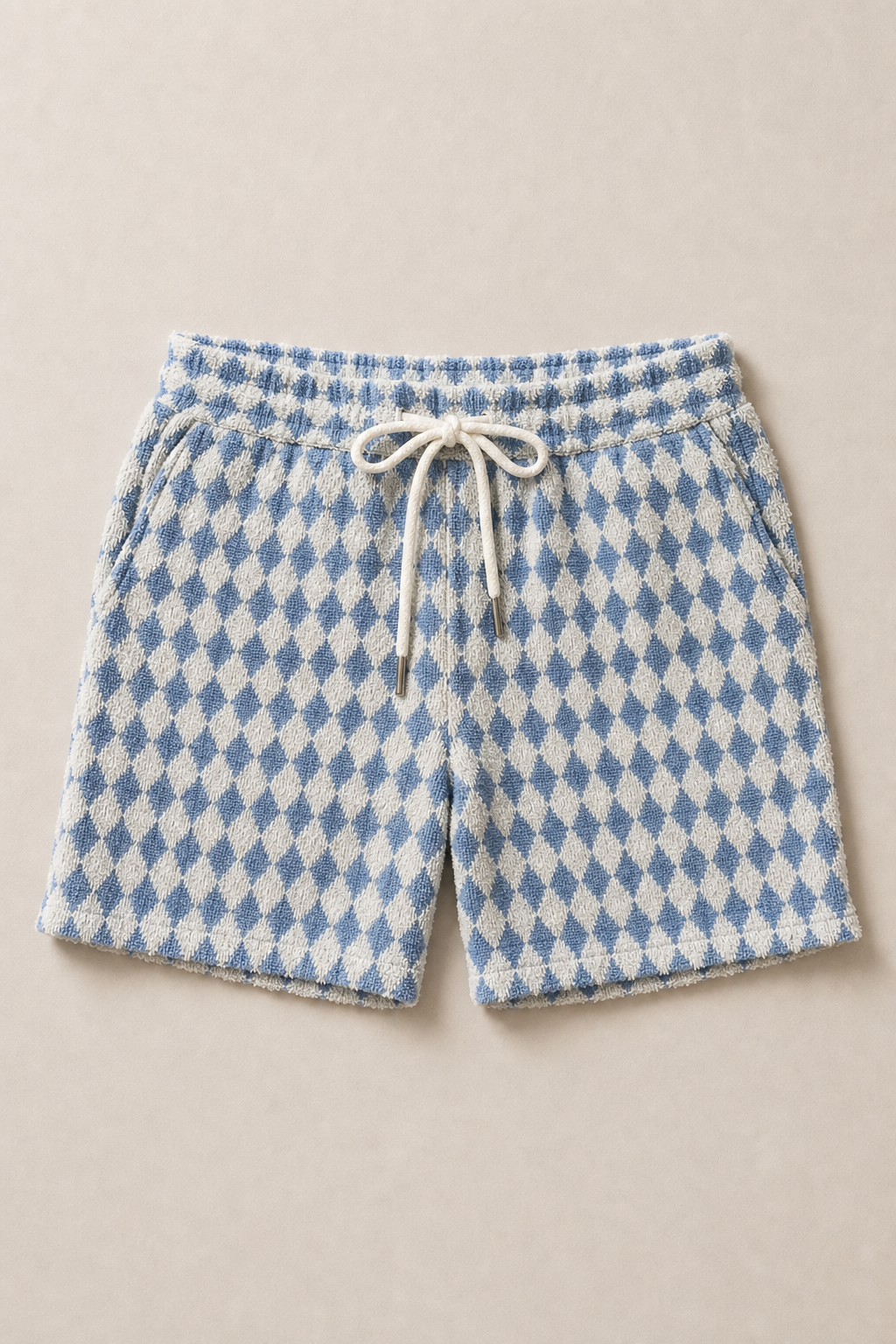 Vico Diamond Shorts in Dusty Blue - front view
