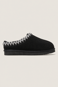 Vienna Suede Slippers in Black - side view