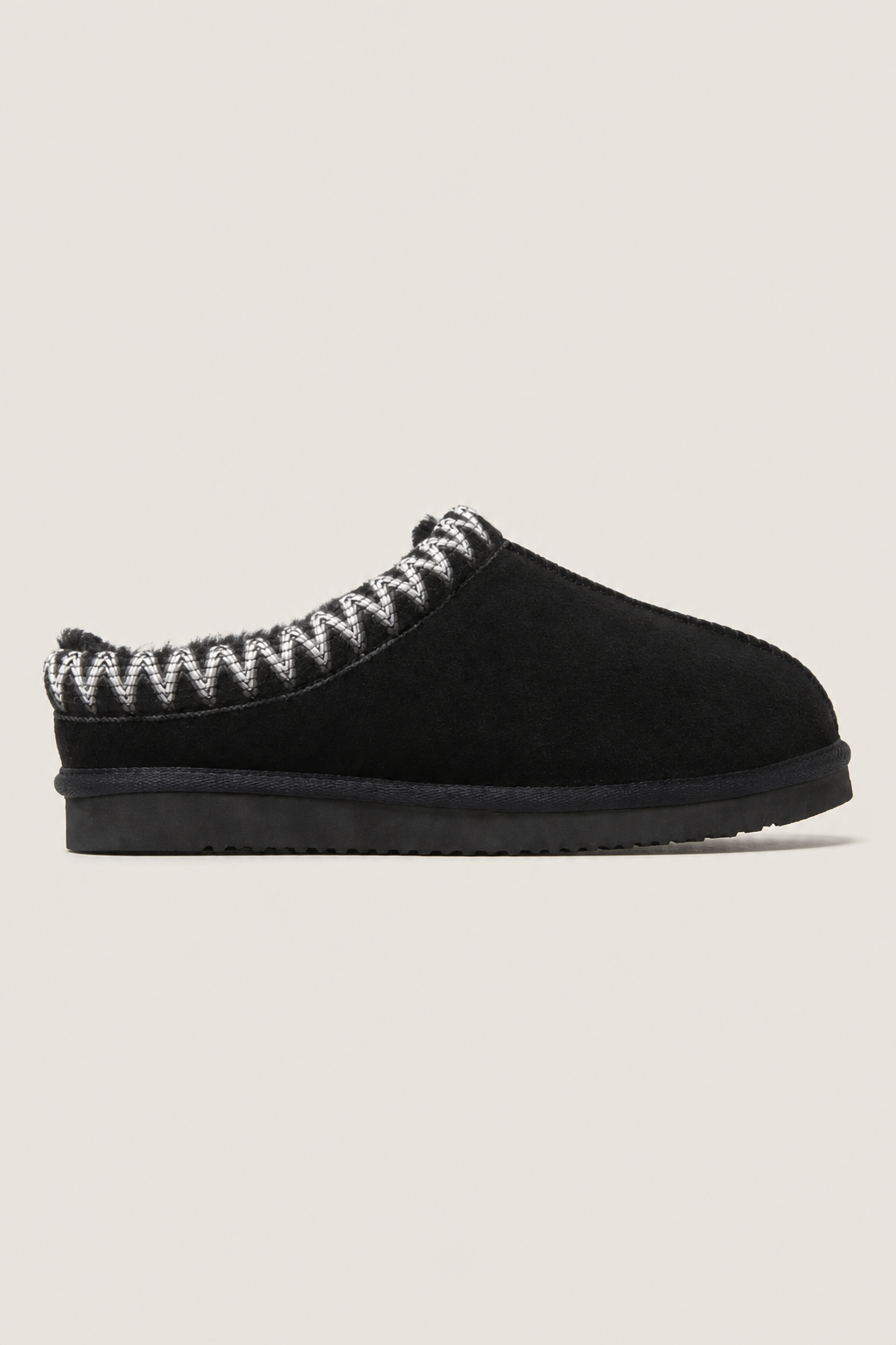 Vienna Suede Slippers in Black - side view