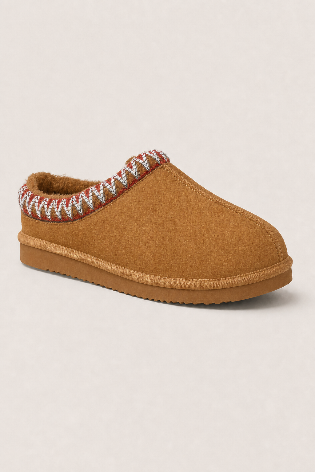 Vienna Suede Slippers in Camel - angle view