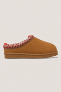 Vienna Suede Slippers in Camel - side view