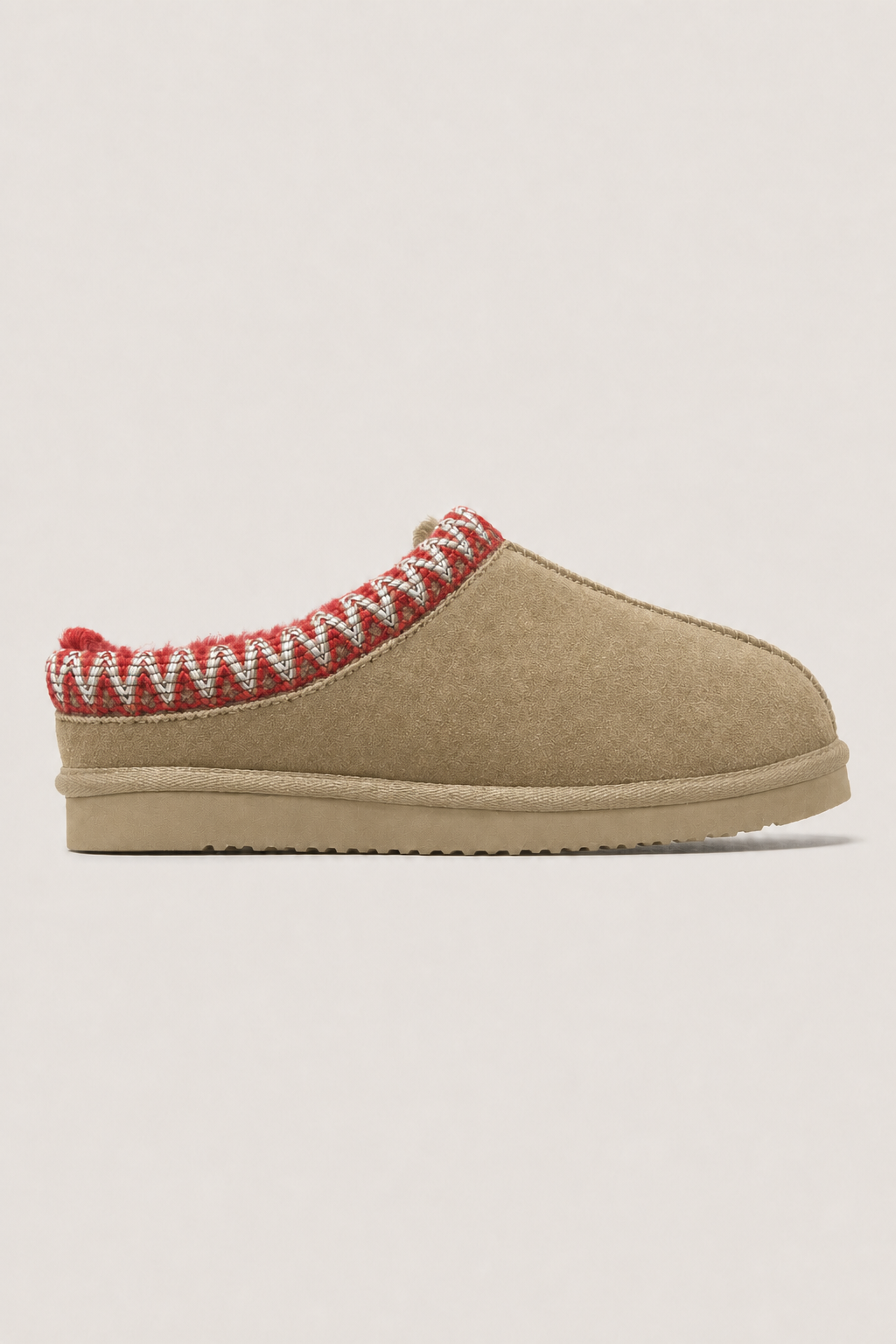 Vienna Suede Slippers in Sand - side view